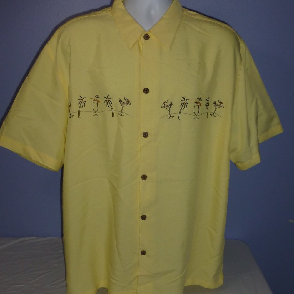 Island Republic Yellow Embroidered S/S Shirt XL